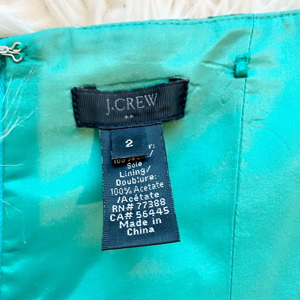 J. Crew Collection Casbah Silk Strapless Dress Sz 2